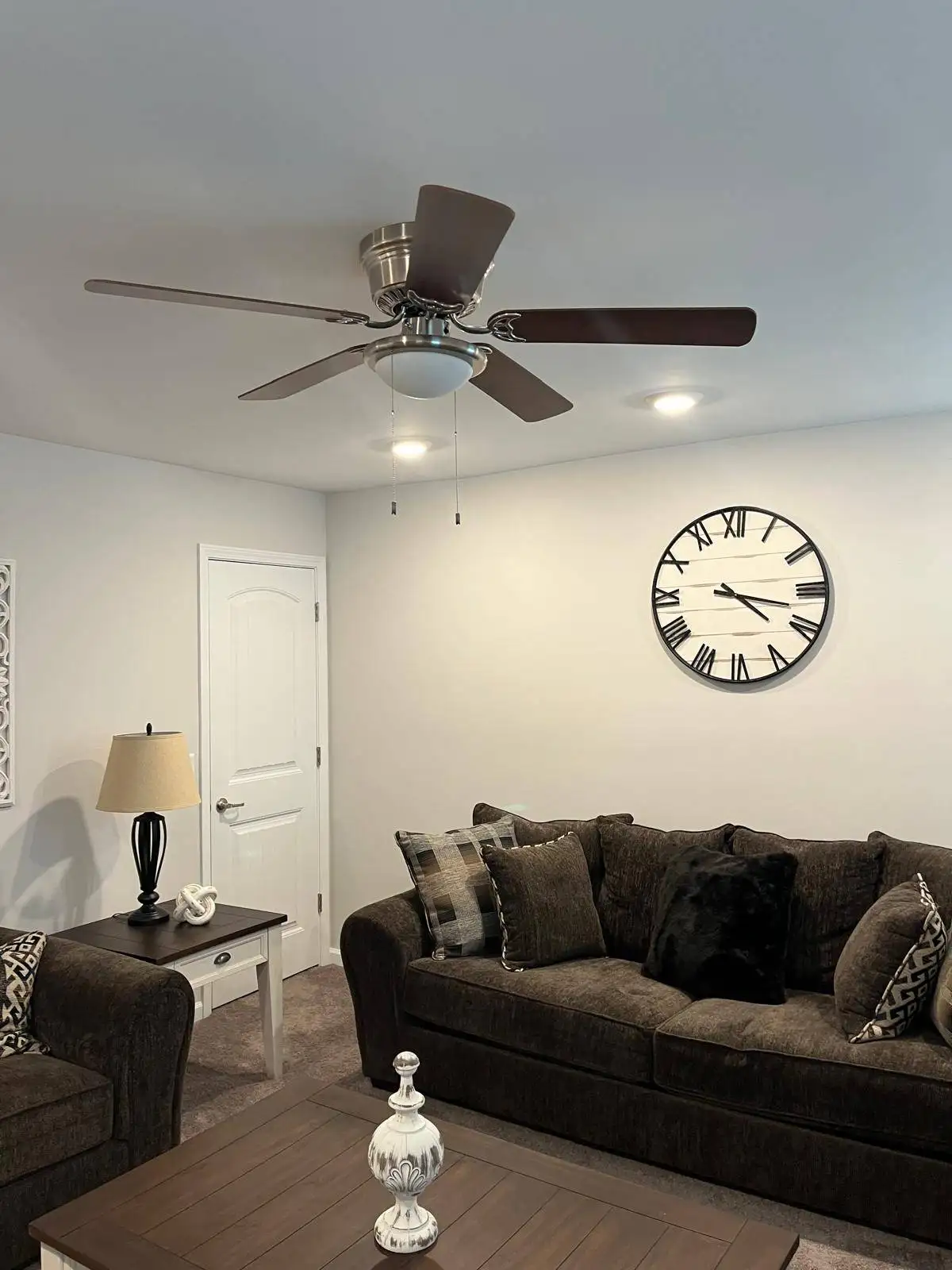 Installing a ceiling fan in the living room